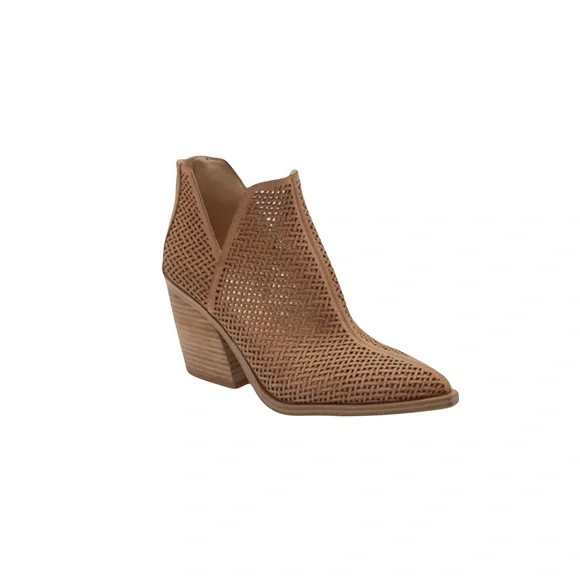 Vince Camuto Gibbela Perforated Leather Western Bootie (Size: 8.5) - Picture 1 of 9